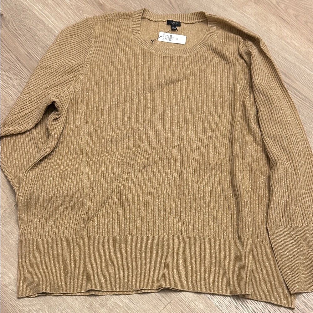 Talbots Women's Tan Crew Neck Sweater
